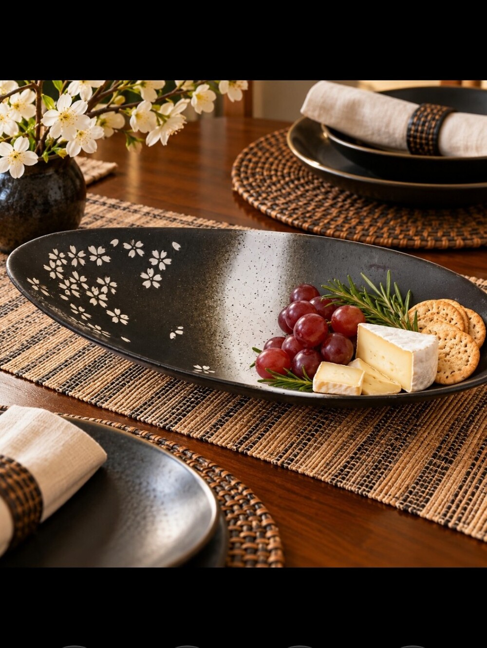 Baum Bros. Asian Collection Small Ovalserving Platter